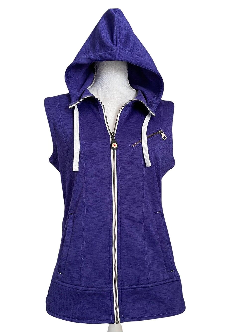 Sims Snowboarding Womens Medium Purple Full Zip Hoodie Vest Fleece Lined #7458
